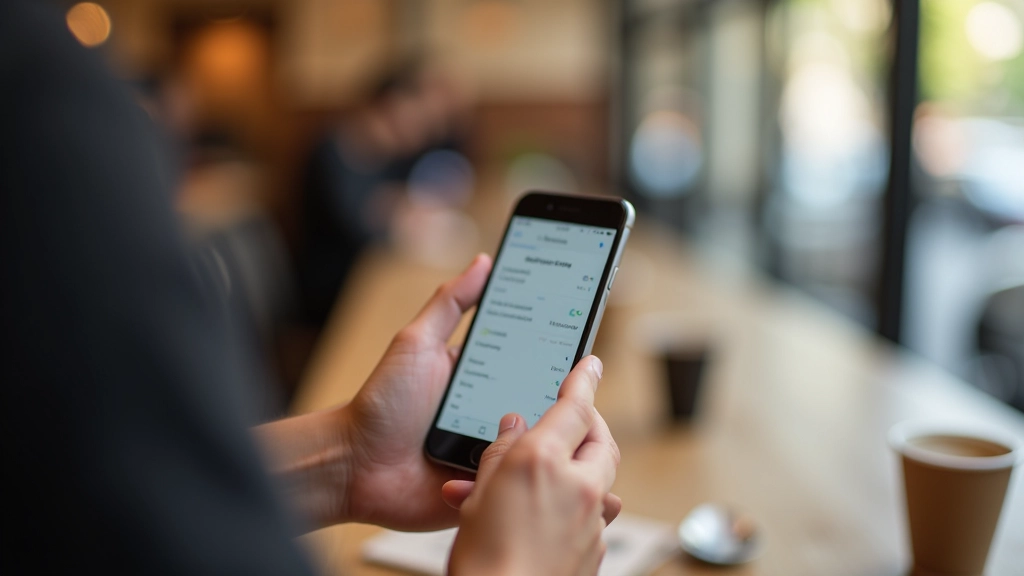 Smartphone zobrazující zkrácené breadcrumby s elipsou místo dlouhých cest